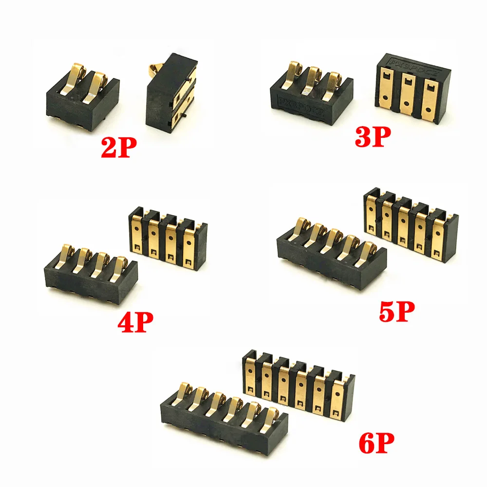 5pcs Gold-plated Shrapnel Battery Connector BC-42 2P 3P 4P 5P 6P Charging Seat 4.2mm Pitch Conductive Seat Power Connector