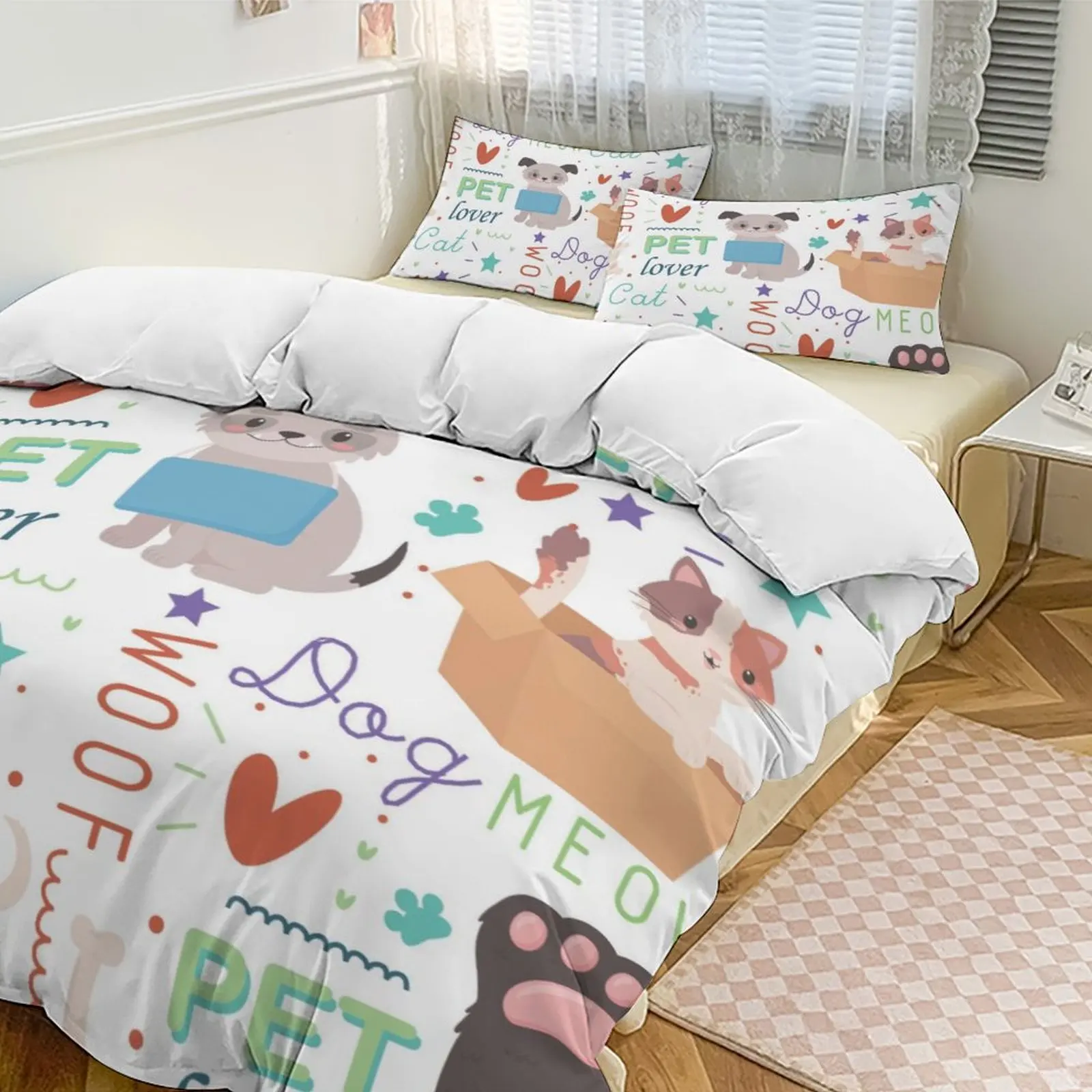 

Cartoon Pet Thickened Bedding Set, Soft & Skin - friendly High - Quality Fabric, Duvet Cover + Pillowcases