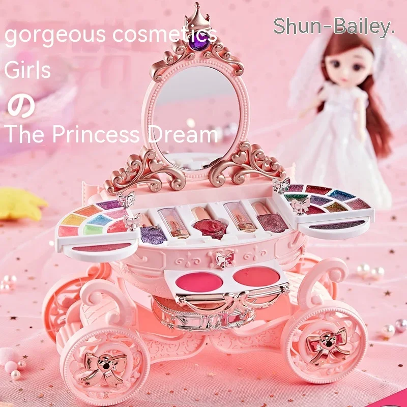 

Simulation Of Children's Cosmetic Toy Set Color Dresser Little Girl Cosmetic Box Lipstick Birthday Gift Nail Polish Play House