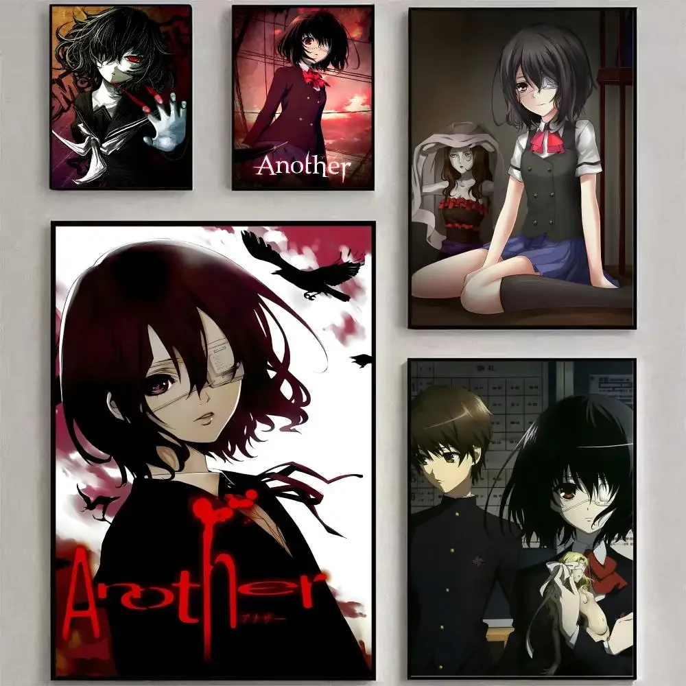 Anime Another Misaki Mei Classic Movie Poster Matte Peel And Stick Self PVC Removable Waterproof Frameless Bedroom Living Room