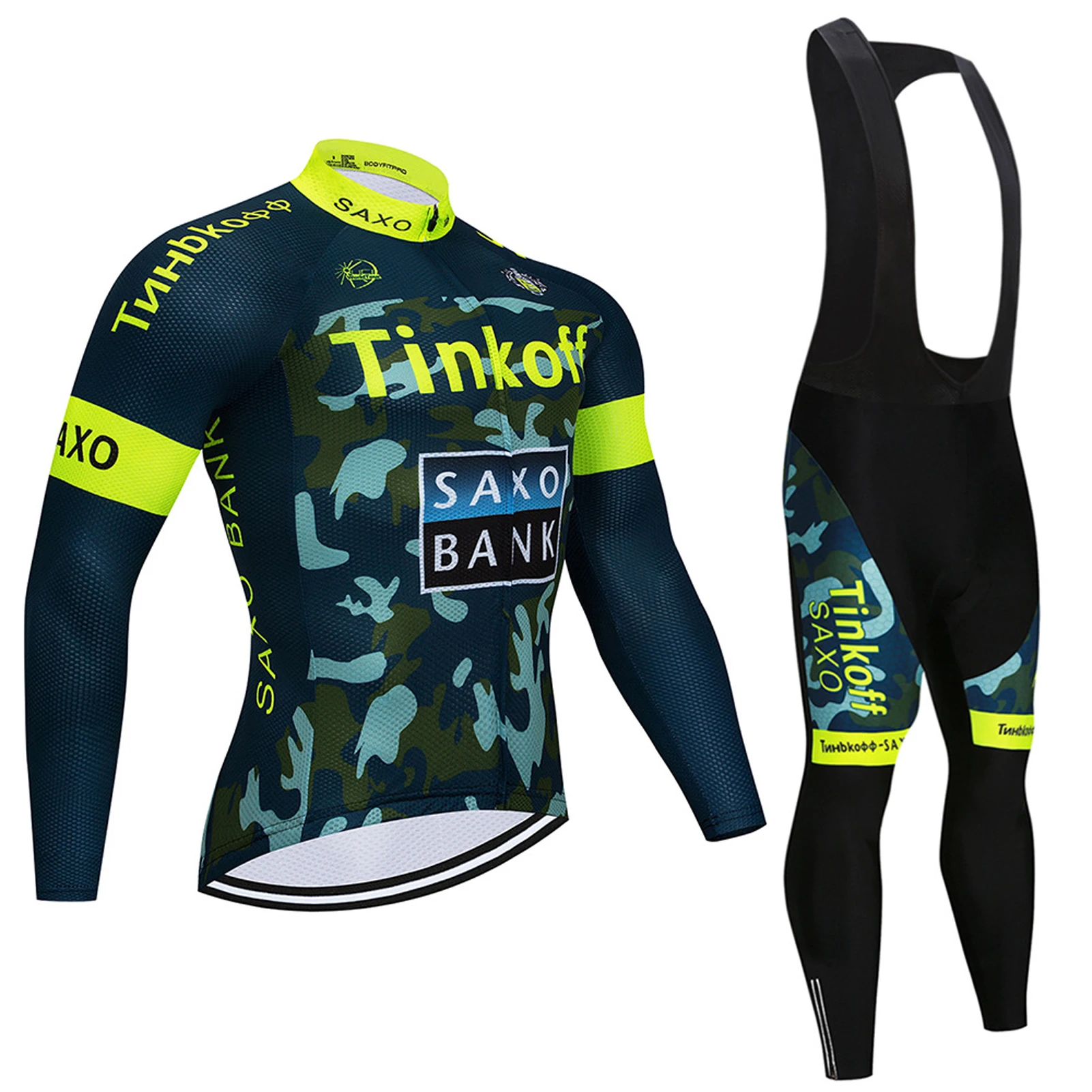 

Mens's Cycling Jersey Sets TINKOFF Sportswear Professional Motocross sportswear Breathable clothing With 1 Free Cycling Glasses