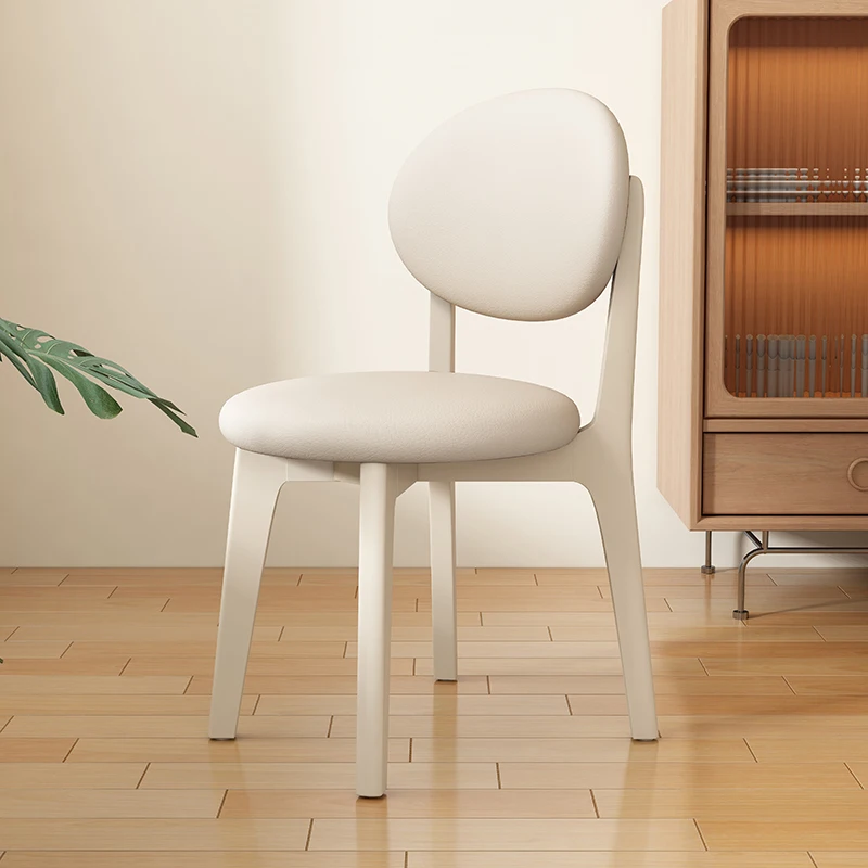 Solid wood dining chair Cream style household dining table and chairs Light luxury senior designer Nordic small apartment