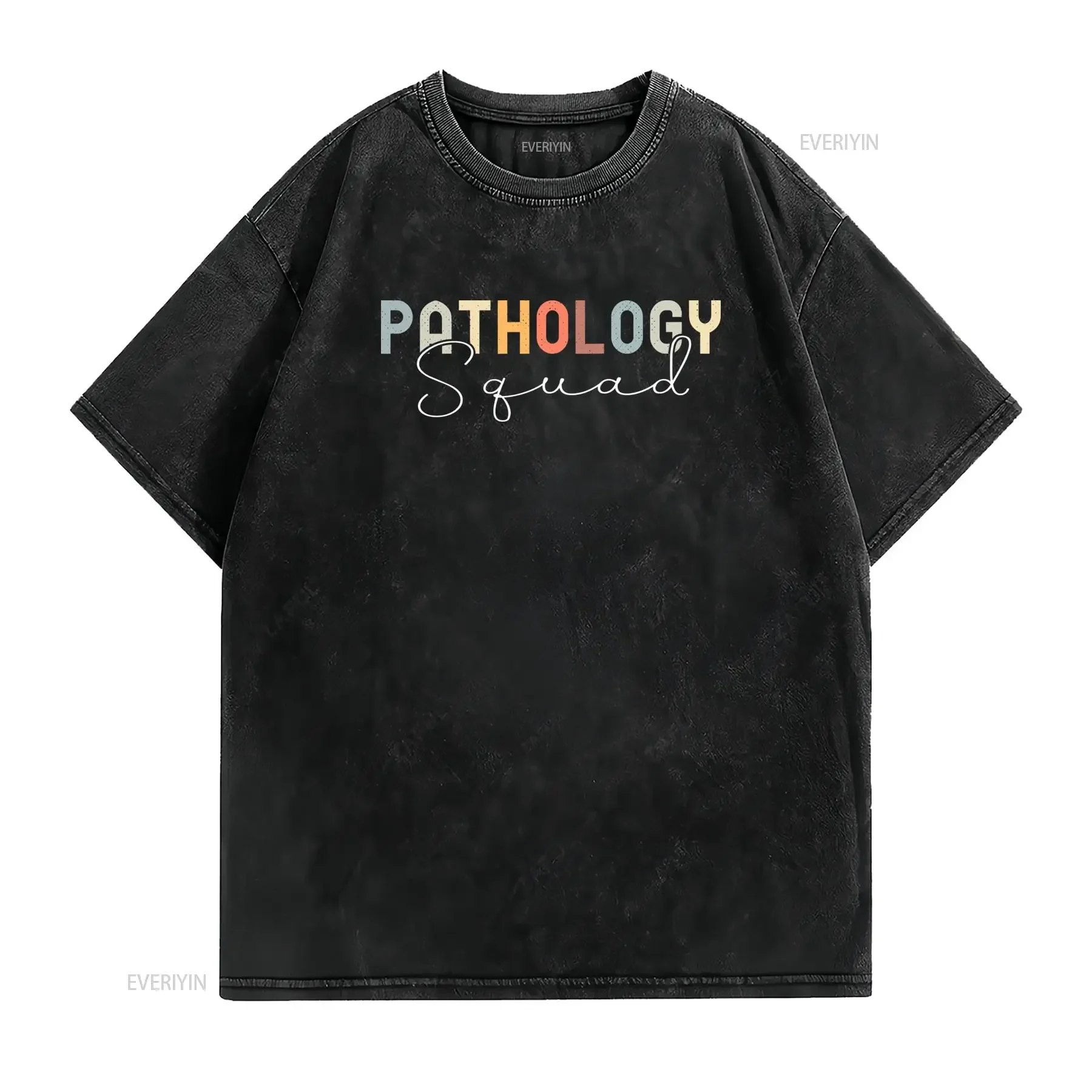 Vintage Retro Pathology Squad Print Casual Medical Staff T Shirt vintage Washed Comfortable graphic Top For Everyday Wear