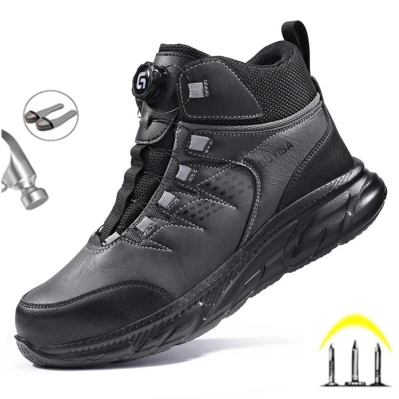 

Latest 2025 Waterproof Men Work Safety Shoes Sneakers Anti-impact Construction Labor Protection Boots Indestructible Footwear