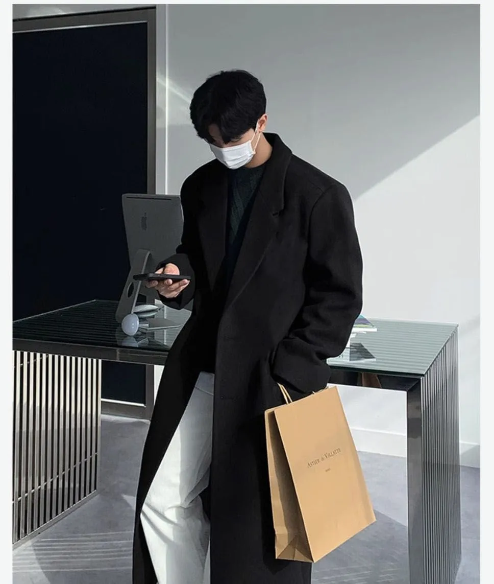 

Wool Blend Coat Beige Mans Wool-Blend Cashmere Soft Warm Comfortable Cozy Winter Autumn Fall Thick Quality Luxury Premium Warmer