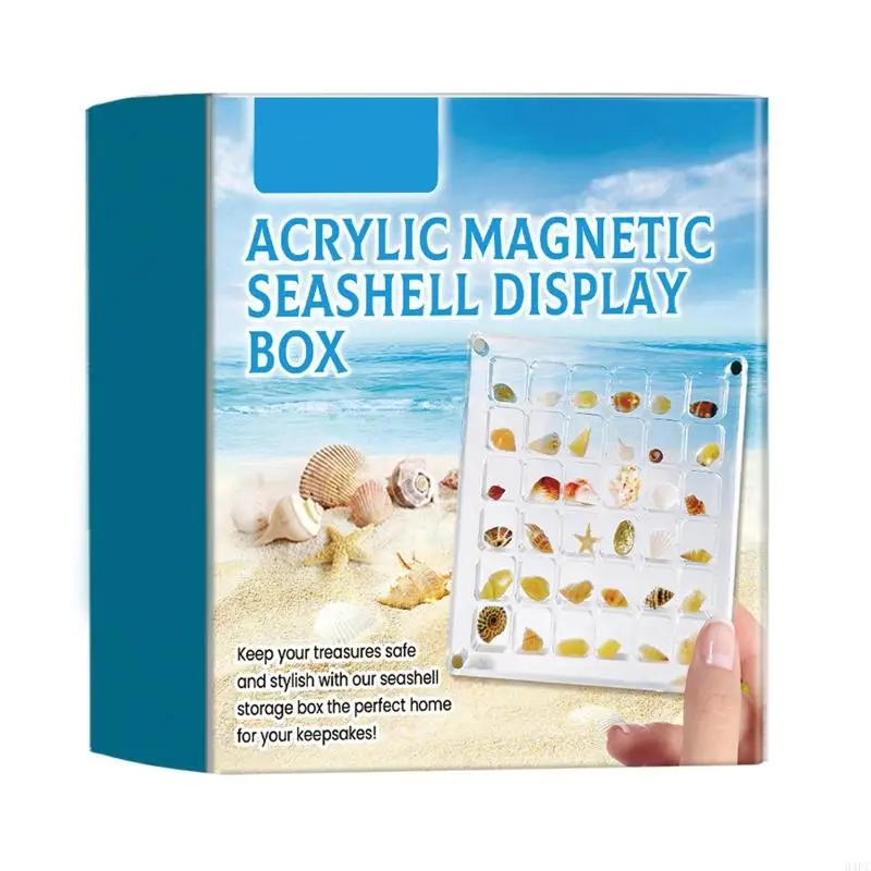 94PC Acrylic Shells Display Case Dustproof Moisture Proof Seashells Holder for Collectors Seashells Presentation Box