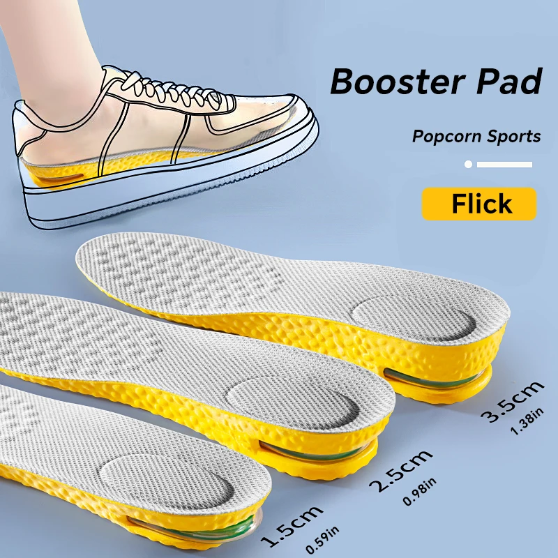 1pair Invisible Height Increase Insoles for men women Soft and comfortable running sports foot mat 1.5-3.5cm increasing insole