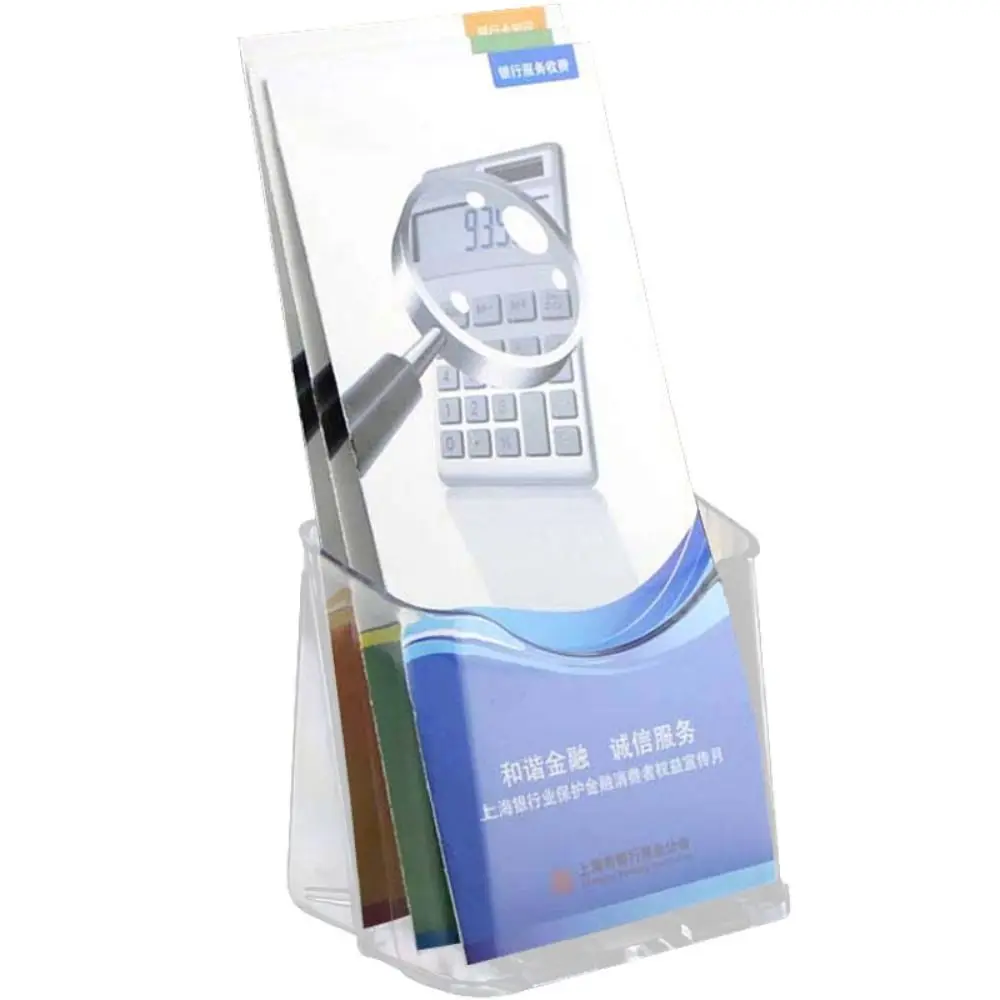 Acrylic A6 Brochure Holder Convenient Countertop Clear Flyer Display Stand Organizer High Quality Wall Mount Women