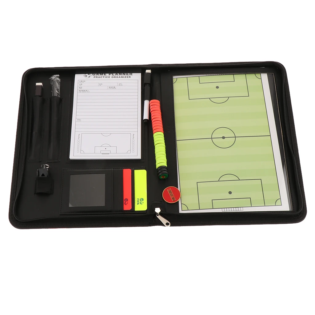 Soccer Coaching Board Wallet Football Referee Sheet Warning Card Markers