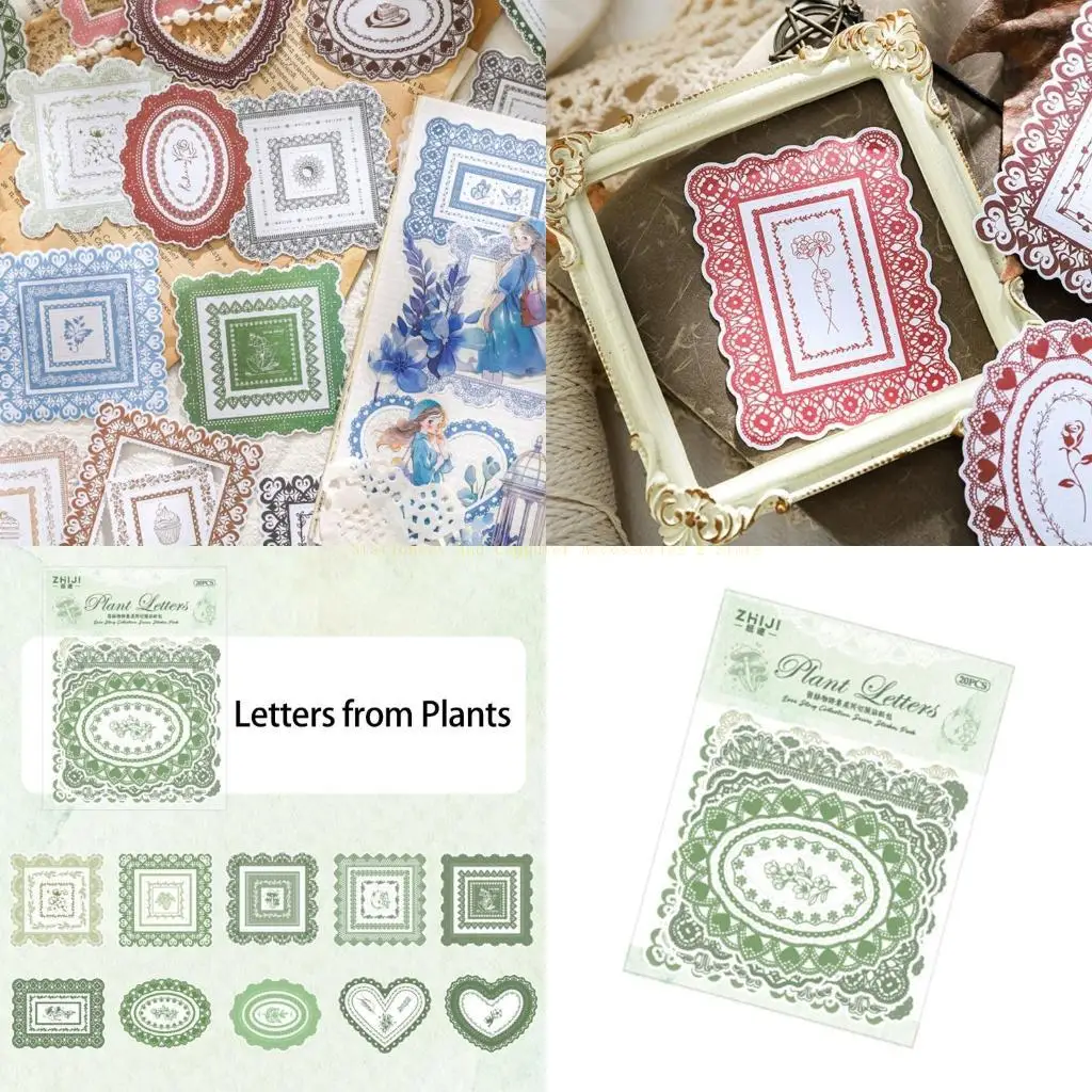 20 Sheets Landscape Sticker Retro Decorative Sticker Stationery Sticker Scrapbook Sticker for Greeting Card Journal