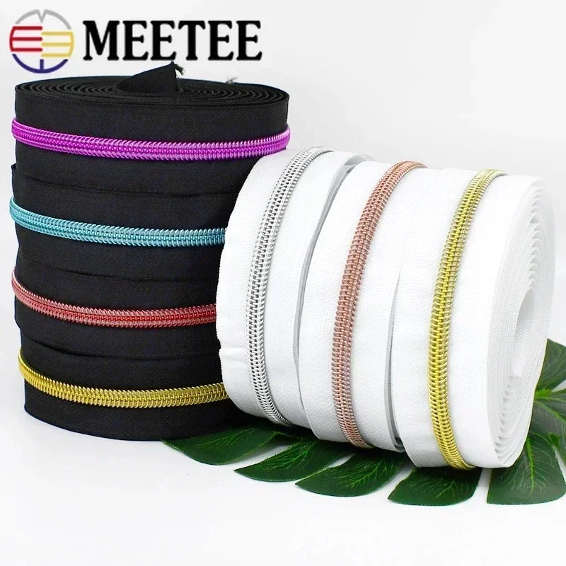 2/5/10Meters 3# 5# Nylon Zippers Tapes Zip By The Meter Repair Kit DIY Bags Zips Slider Pulls Garment Replace Sewing Accessories