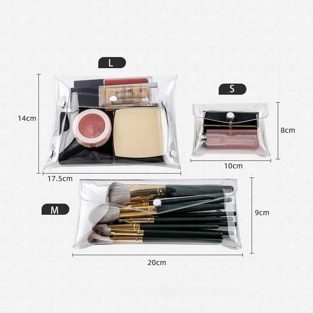 Transparent Cosmetic Bags PVC Portable Storage Toiletry Pouch Large Capacity Travel Organizer Bags