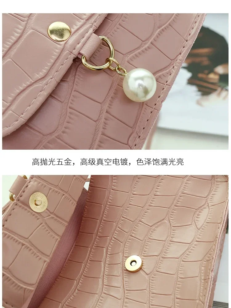 2023 New Shopping Bag Retro Casual Lady Underarm Handbag Stone Pattern Shoulder Bag Female Leather Solid Color Chain Female Bag