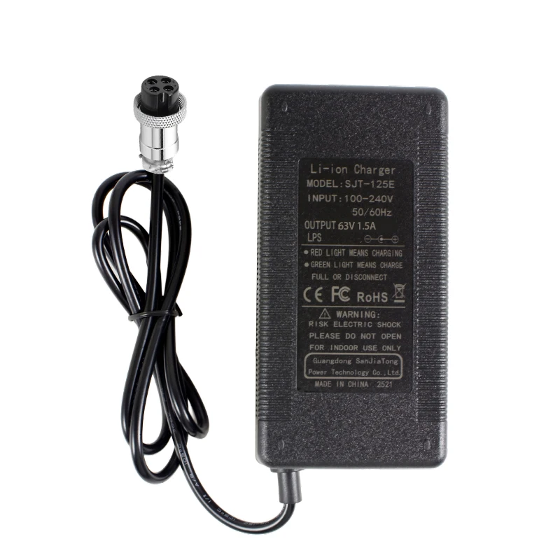 63V 1.5A Lithium battery Charger For Ninebot Mini ProSmart Battery Charger Built-in cooling fan GX12 4PIN 8MM