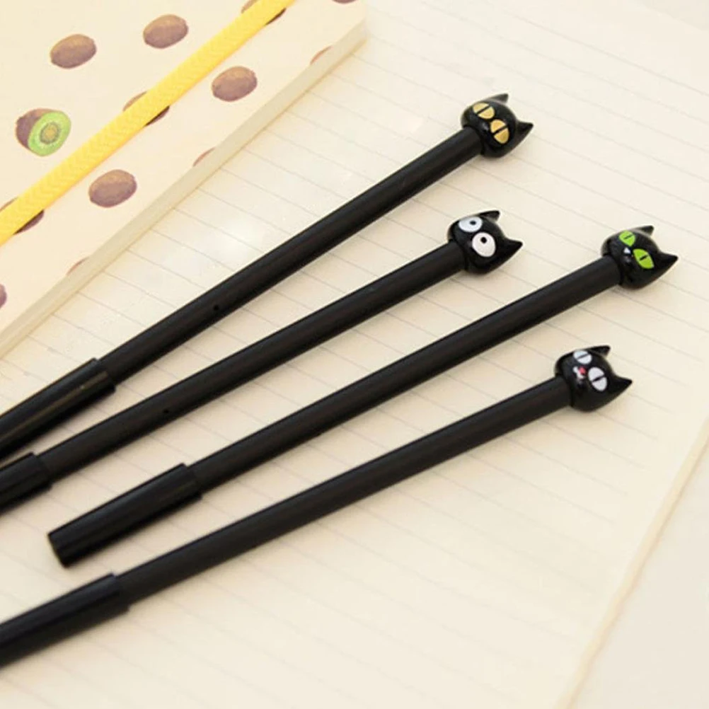 

4pcs Kawaii Gel Ink Pens with 0.5mm Extra Black Ink Pen Set Stationery for Students (Random Style, Mixed C