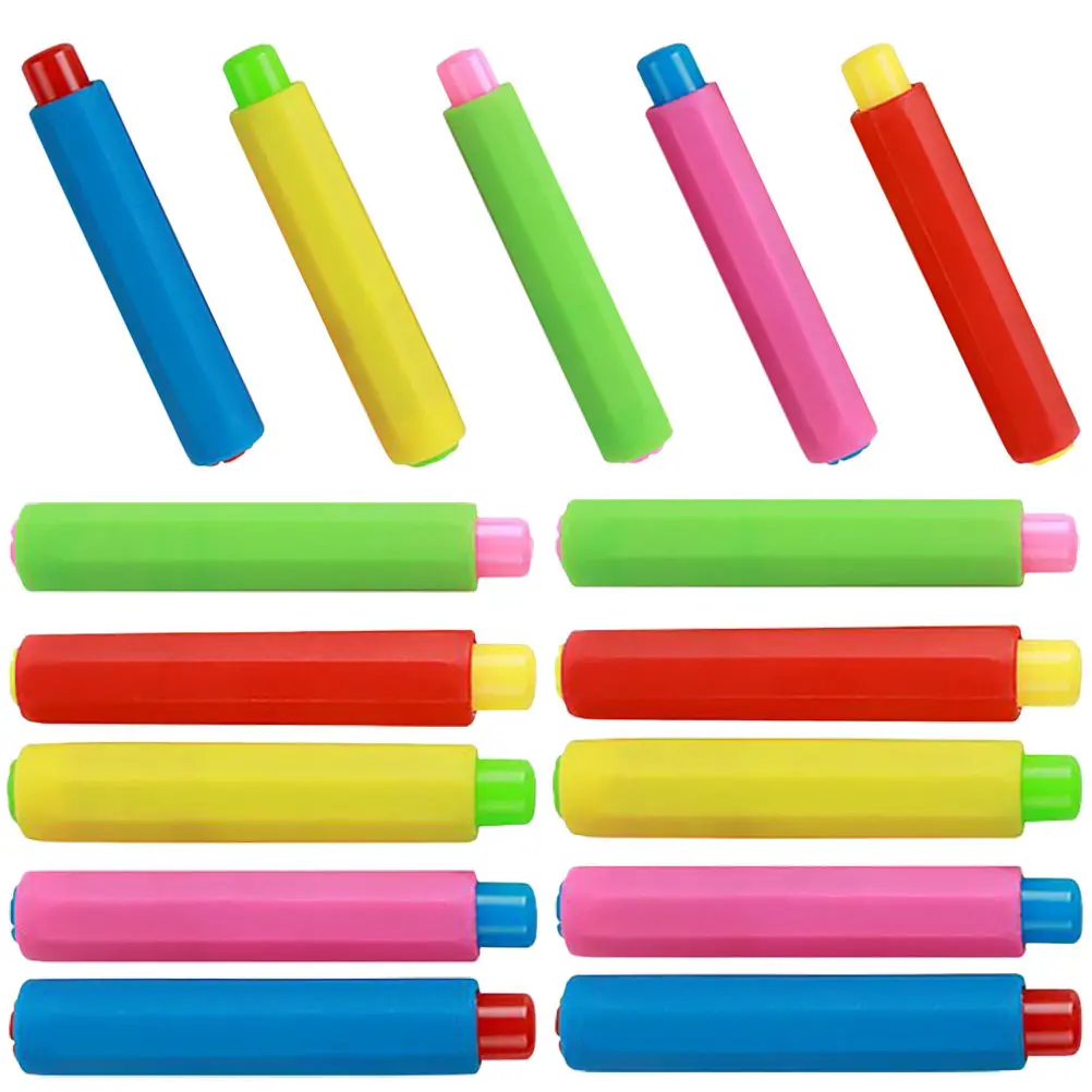 25Pcs Colored Chalk Holders Plastic Clips Water-Soluble Chalk Covers School Office Classroom Use Graffiti Pen Clamp