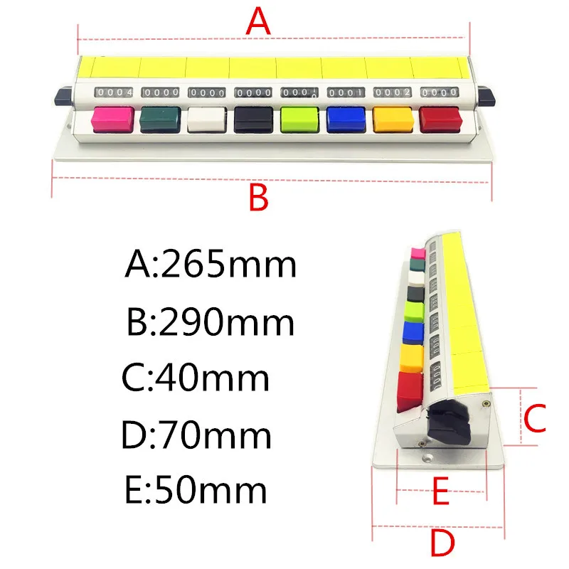 6/8 - Row Hand - Press Bench - Mounted Laboratory Cell Conjoined Aluminum Alloy Manual Counter