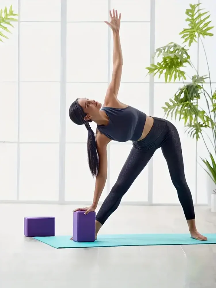 Klocki do jogi, piankowe cegły do ćwiczeń, poduszki do pilatesu, treningu, fitnessu, rozciągania, modelowania sylwetki, kostki do ćwiczeń. — zdjęcie 2