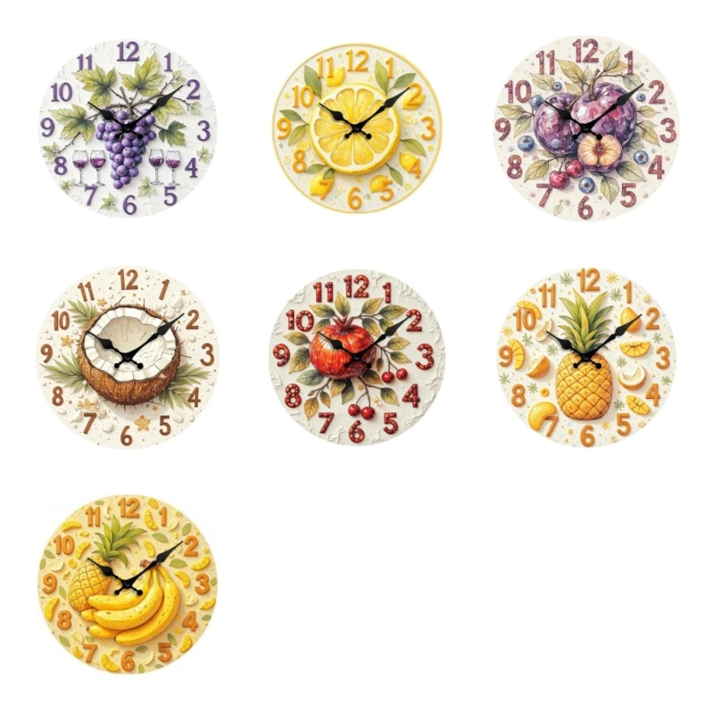 Leise Obst-Wanduhr mit geräuschlosem Betrieb, einfache Installation, klare Nummer 3XUF – Detail 1