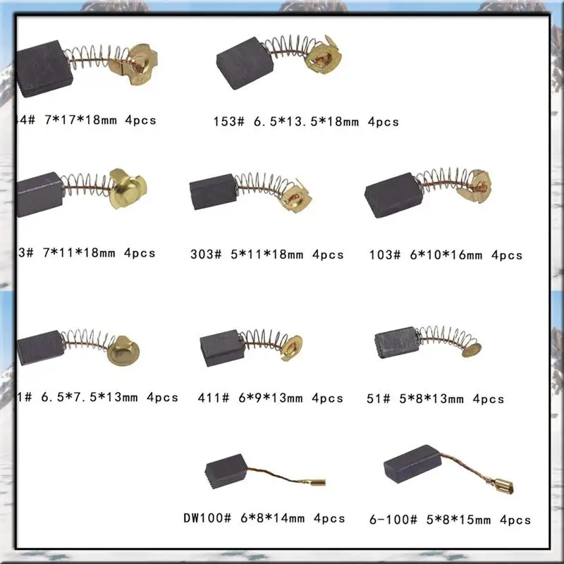 

AA46 40Pcs Multipack Of Electric Motor Carbon Brushes, 10 Models For Power Tool Repairs