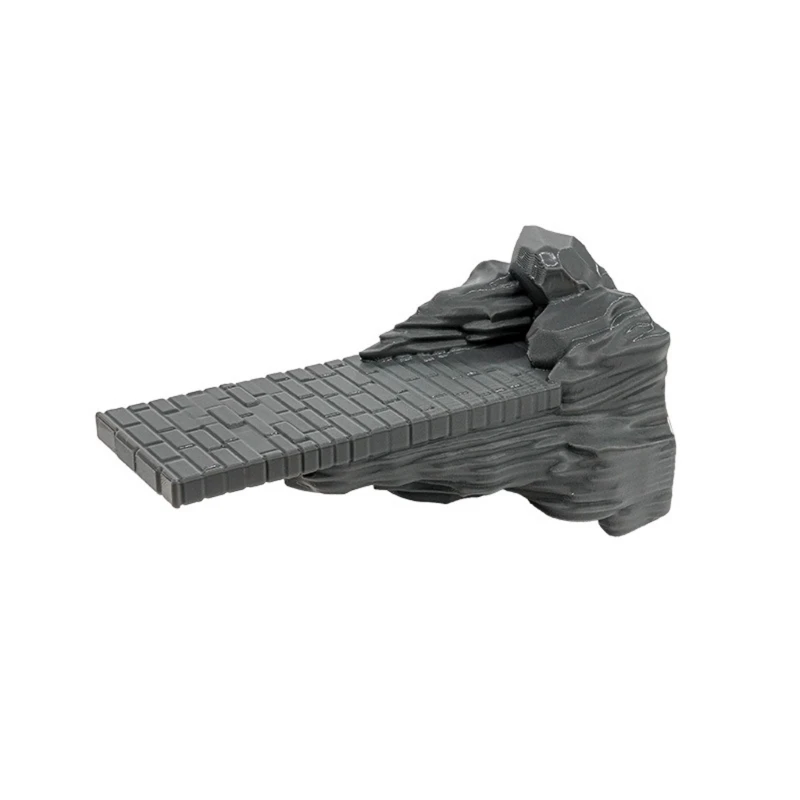 L9NB Glass Placement Cliff Rock Decors, Plastic Platform With Rock Finish Detail, Suction Cup Support, 1 Decors Form for