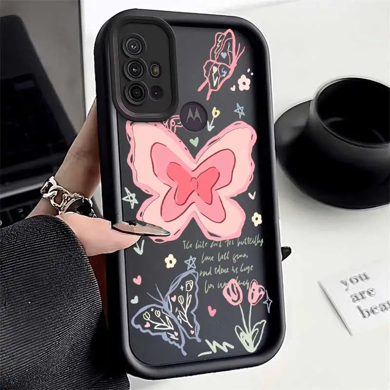 G20 Butterfly and Blossom Sky Eye Ladder Phone Case For Motorola Moto G84 G64 G54 G53 G34 G30 G24 G22 G20 G14 G10 G04 G04S Cover