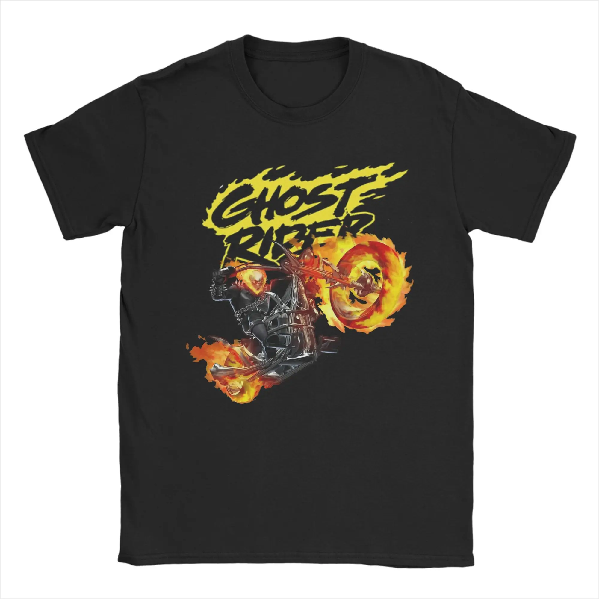 

Awesome Ghost Rider T-Shirt for Men Crewneck Pure Cotton T Shirts Short Sleeve Tee Shirt Plus Size Tops