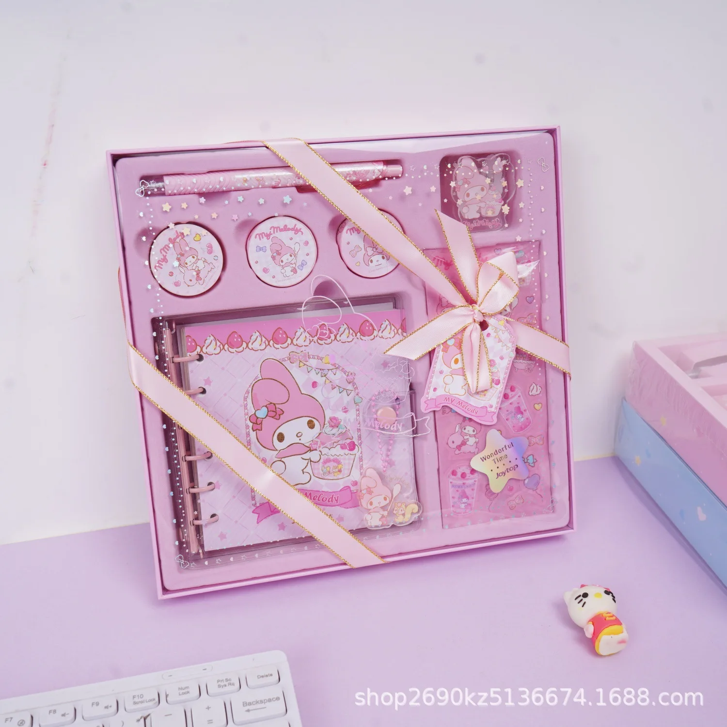 

Sanrio My Melody Stationery Gift Set Cute Journal Kit With Stickers Pens Badge Notebook For Girls Kids School Gift