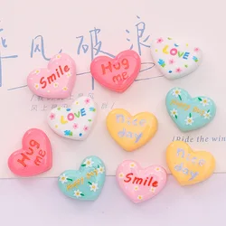 10 Pcs New Lovely Cartoon Heart Shaped Valentine's Day Decoration Resin Scrapbook Diy Jewellery Hairpin Accessories Craft A80