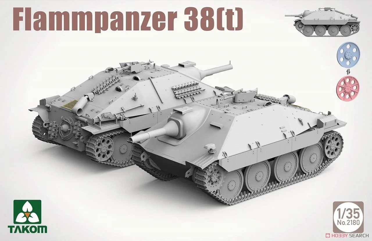 TAKOM 2180 1:35 Scale Flammpanzer 38(t) Flamethrower Tank Vehicle Hobby Craft Plastic Assembly Model Building Kit