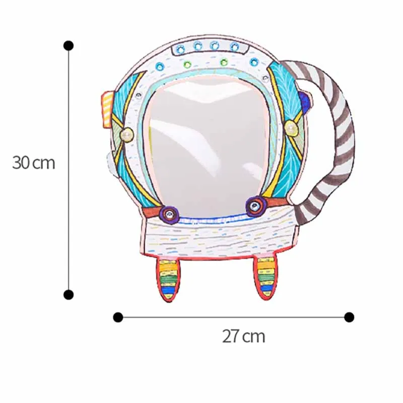 Criativo pequeno astronauta máscara, DIY artesanal produção materiais kit, jardim de infância puzzle, Graffiti brinquedos, 2pcs