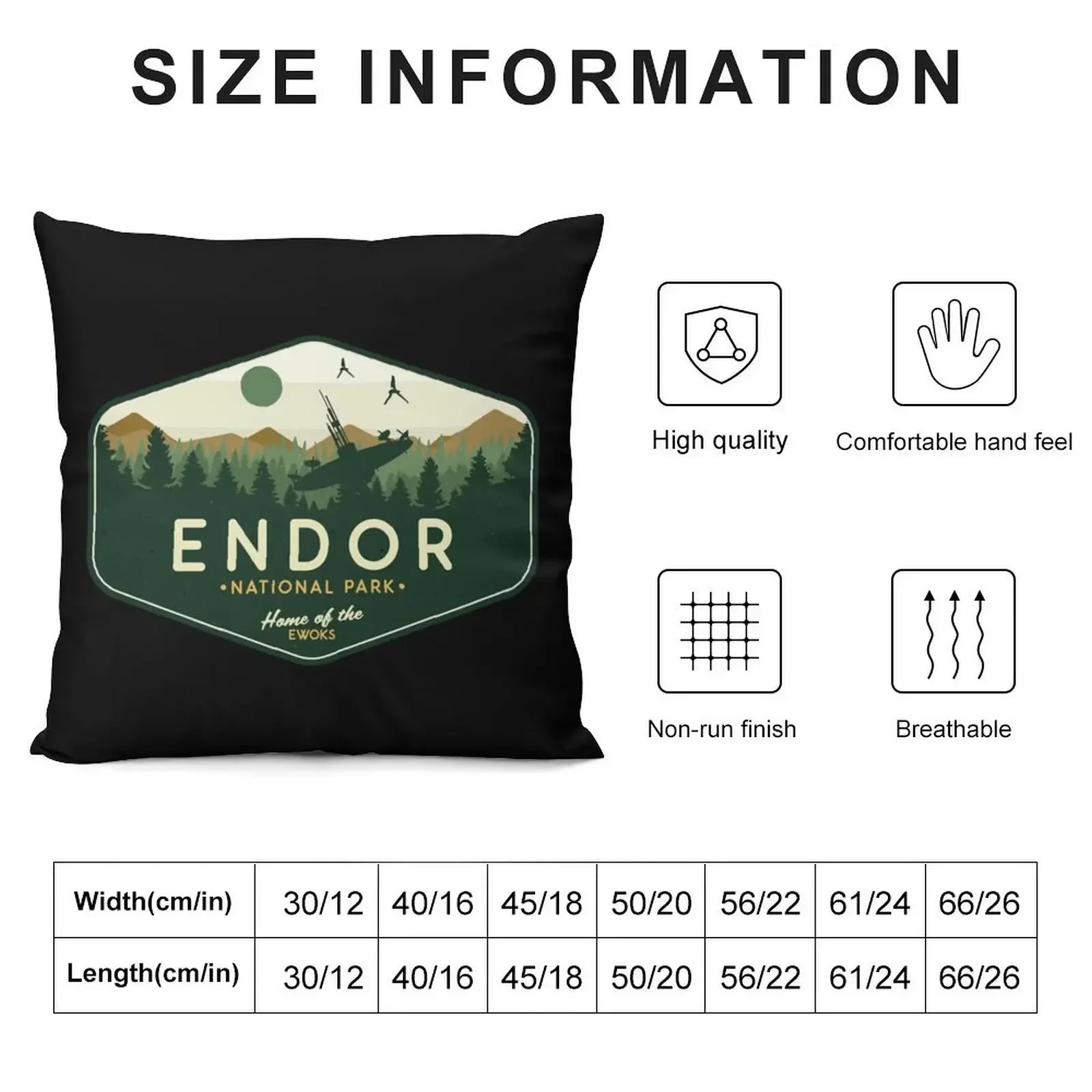 Endor National Park Home of the Ewoks Classic Throw Pillow Pillow Cover Room decorating items pillow