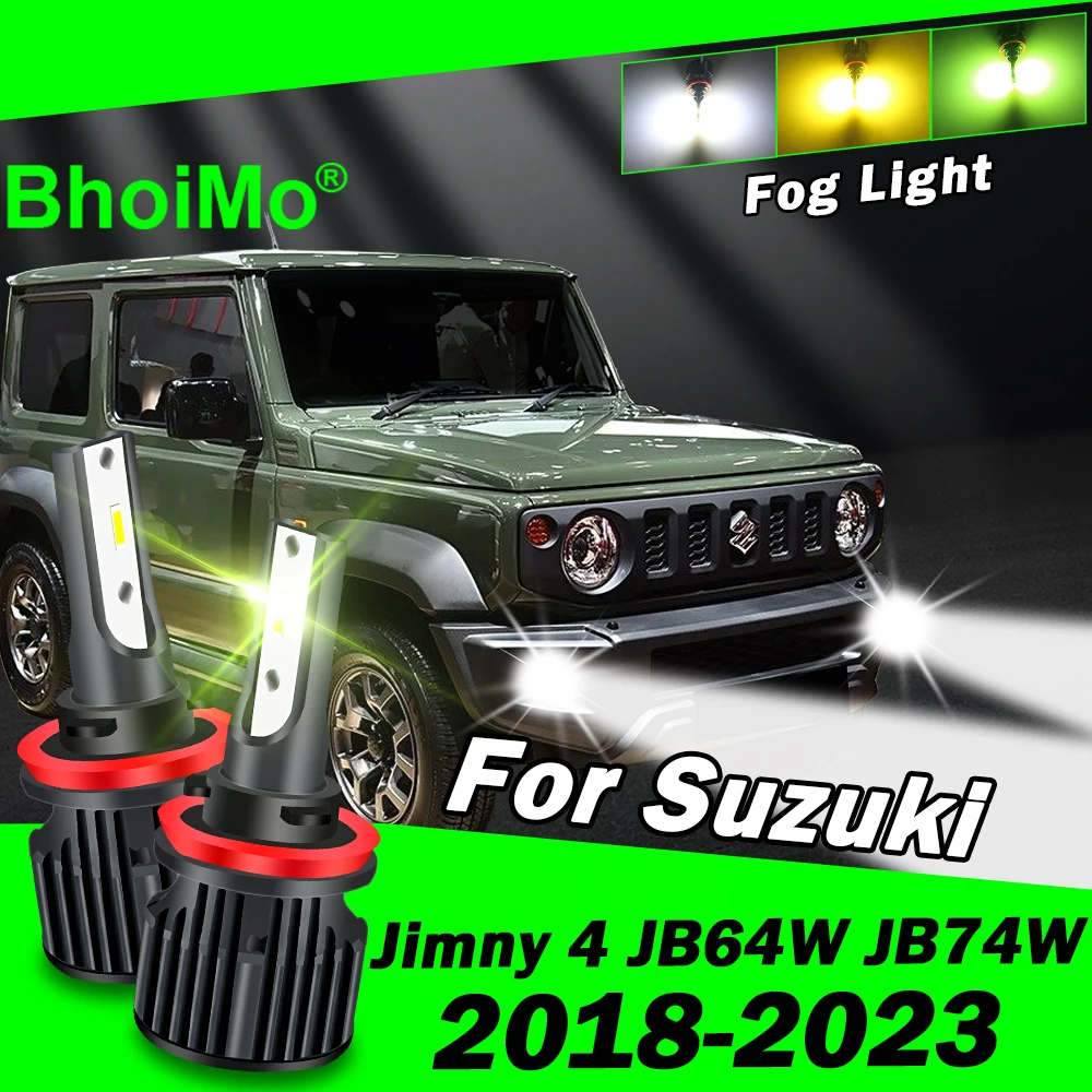 

BhoiMo For Suzuki Jimny 4 JB64W JB74W Front Fog Light Lamp 2018 2019 2020 2021 2022 2023 Led Bulbs