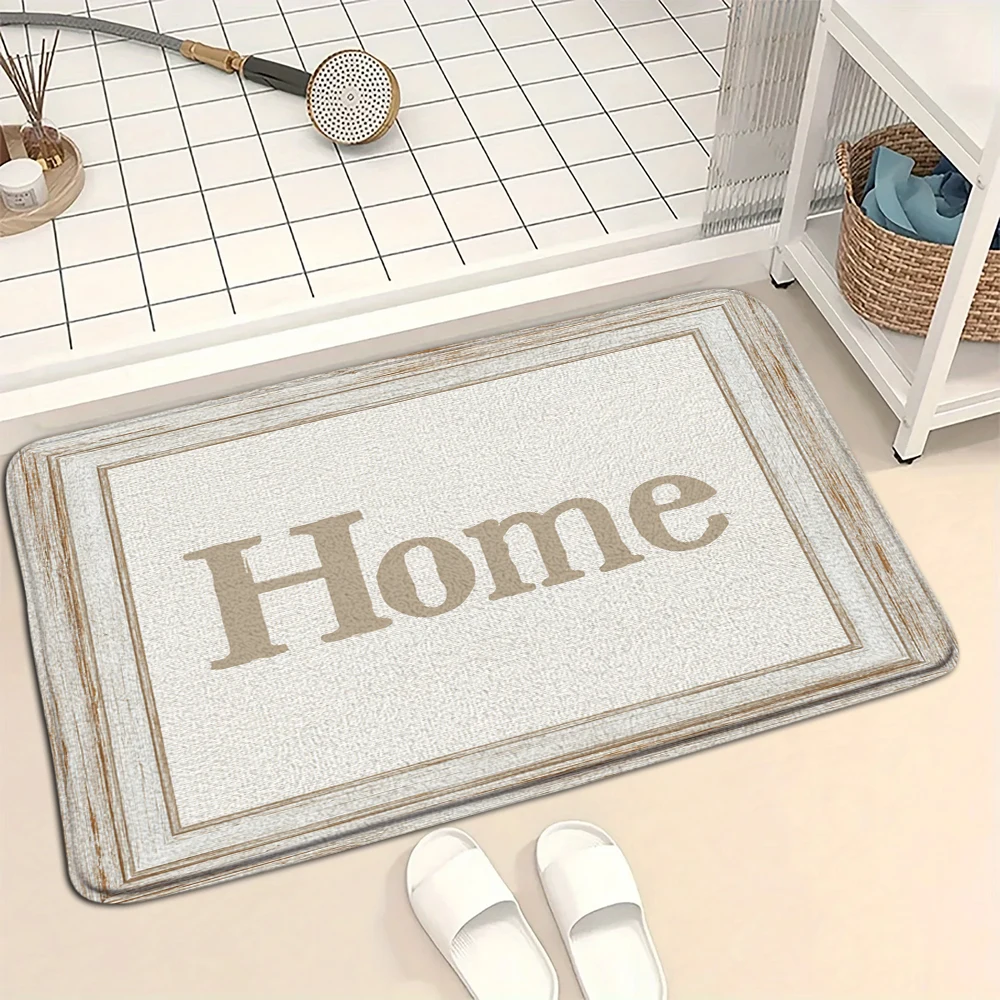 Brown Doormat Carpet Welcome Home Message Anti Slip Carpet Home Decoration Warm Living Room Bedroom Anti Slip Entrance Carpet