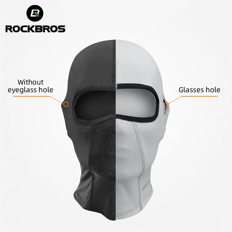 ROCKBROS Lokaler Versand Atmungsaktive Fahrradmaske Vollgesichtsmaske Weiche Maske Sommer UV-Schutz Balaclava mit Brillenloch Schweißabsorbierend Schnell trocknende Kapuze