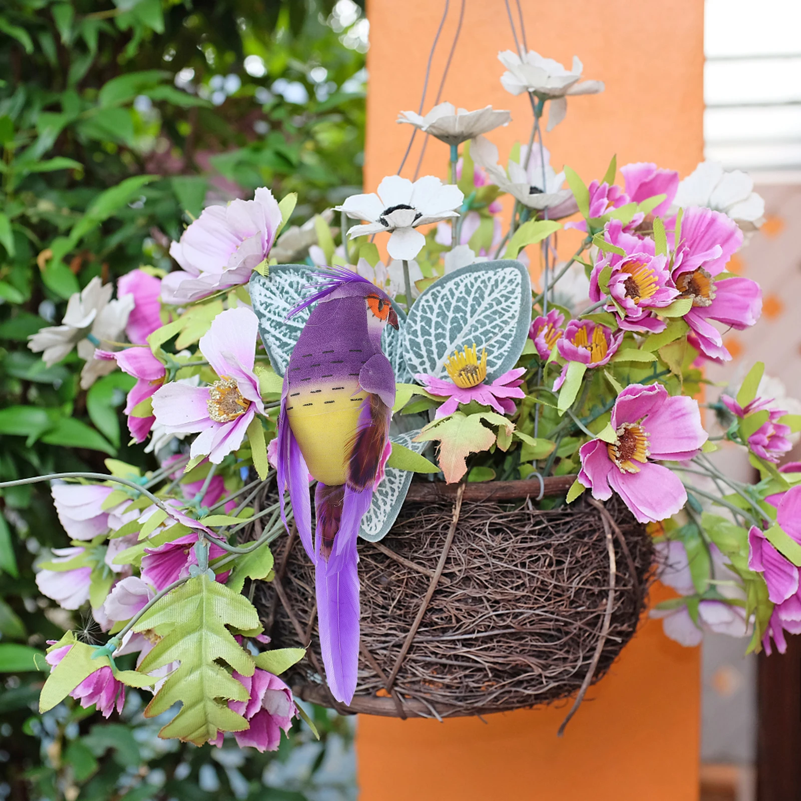 

12pcs Decorations Lifelike Foam Foams Parrot With Plume Fake Birds Birds GardenJungle Animal naments Small Size Parrot