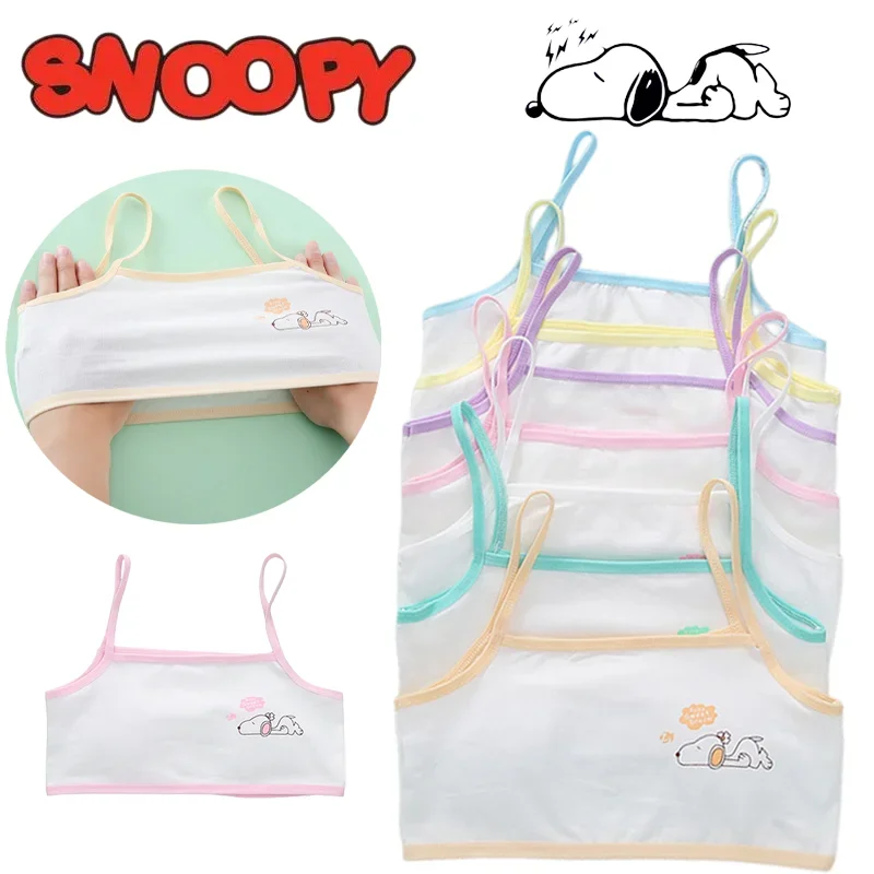 

Бюстгальтер для девушек Snoopy, жилет, тонкое детское нижнее белье, Женский хлопковый бюстгальтер на бретельках для студентов, тренировочный бюстгальтер