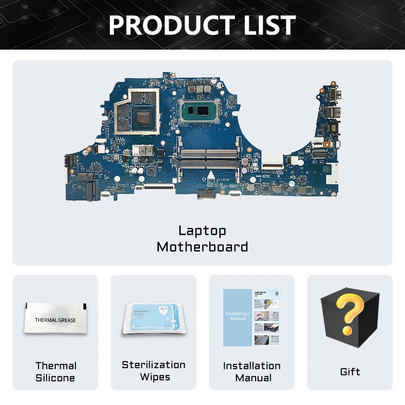 AKEMY LA-L011P para la placa base del ordenador portátil HP 17-CD i5-11300H i7-11370H RTX3050/RTX305Ti M53288-601 M4326