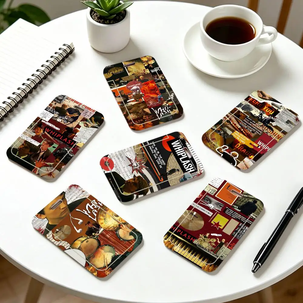 Film Classic W-Whiplash ID Card Holder Cute PVC Badge Holder Cartoon Card Cover Student ID Bus Card Case With Clear Window