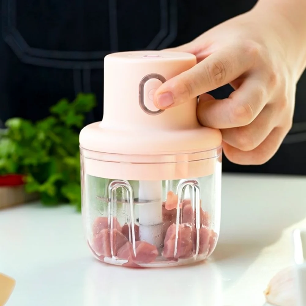 Electric Mini Vegetable Chopper Portable Garlic Press Wireless Food Masher Rechargeable Kitchen Tool For Quick Food Processing