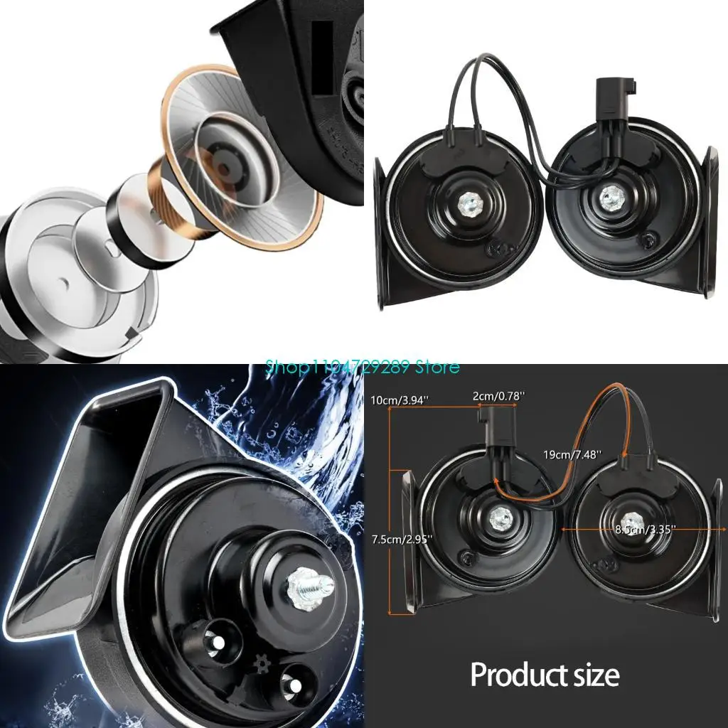 

D8KE Heavy Duty Enhancing Sound Output Replacement Horns Single Plug Connection For Cars Constructed From Long Lasting Metal