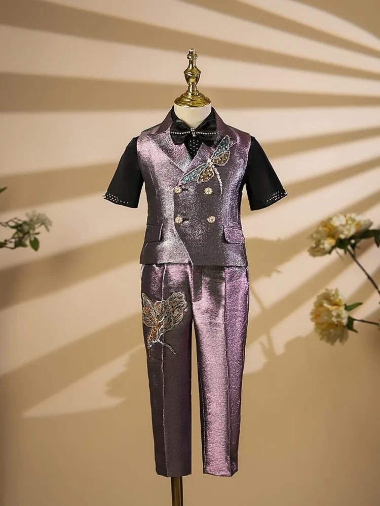 Frühlings-Boutique-Kleidung: Blazer-Kostüm-Set für Klavieraufführungen, Hochzeiten, Geburtstage, Taufen und Partys A4479 – Detail 2