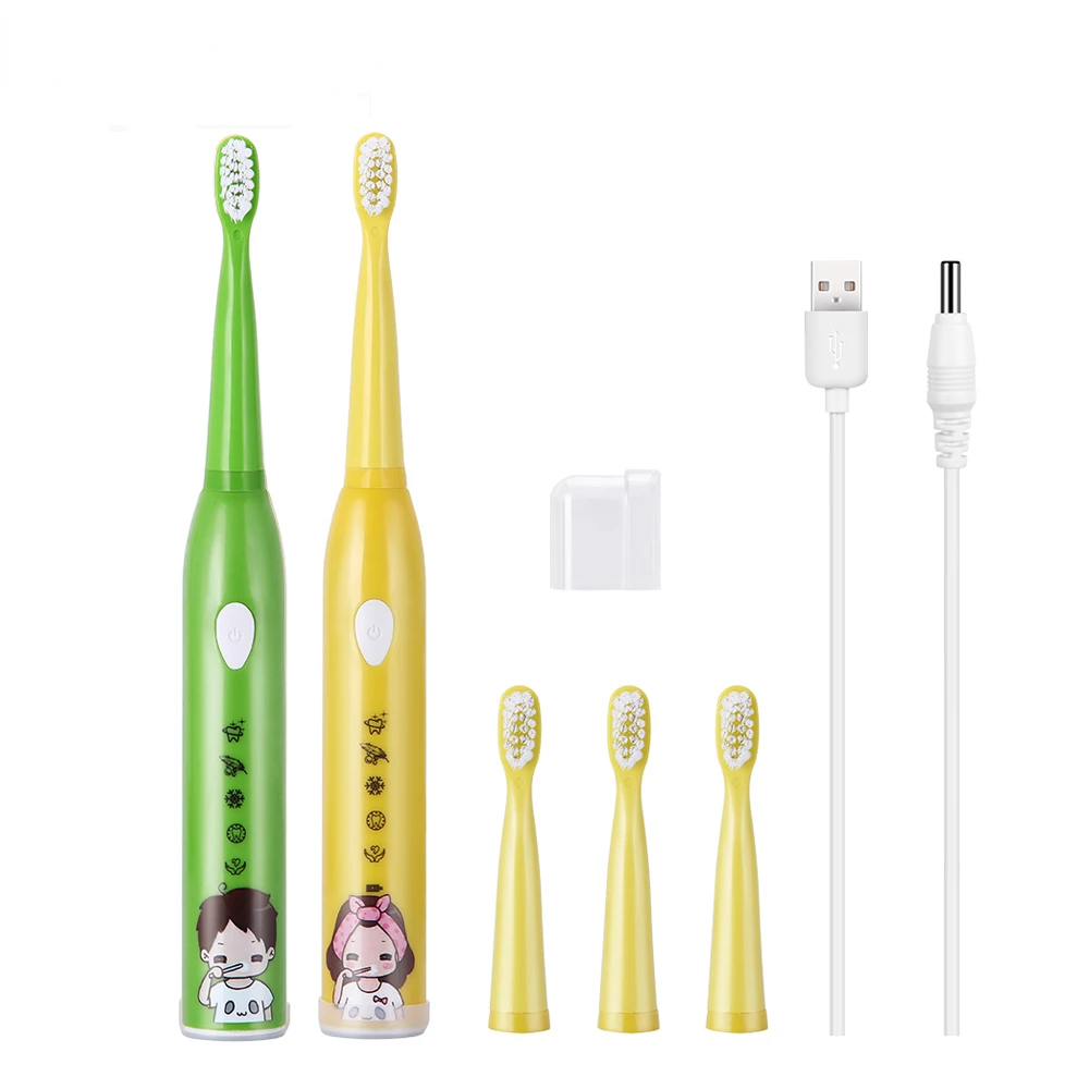 

5 Modes Sonic Electric Toothbrush Children USB Rechargeable Cartoon Waterproo Teeth Tooth Brush with 4 Replacement Heads for Kid