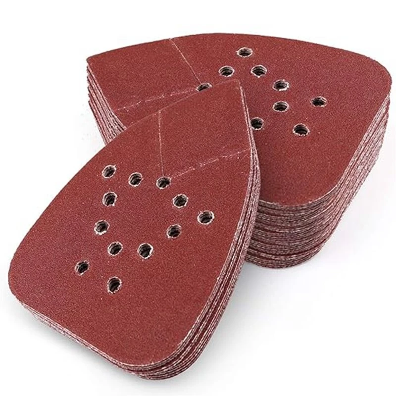 ABSJ-Triangular Sanding Paper 12 Holes For Multi-Sander Detail Palm 120 Grits 30 Pcs Mouse Detail Sander Sandpaper