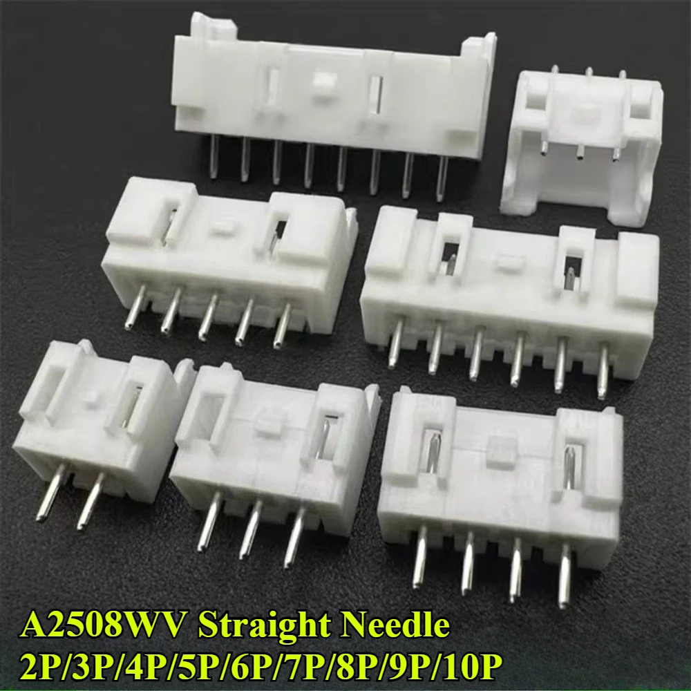 

50Pcs/lot A2508WV Straight Needle Pitch 2.5mm with Lock Buckle 2P 3P 4P 5P 6P 7P 8P 9P 10P Straight Needle Socket Connector