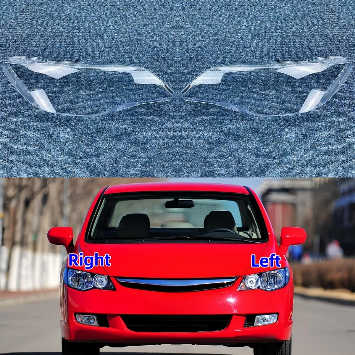 

For Honda Civic 2006 2007 2008 2009 Car Supplies Replace A Transparent PC Front Lights Shell Headlight Lenses