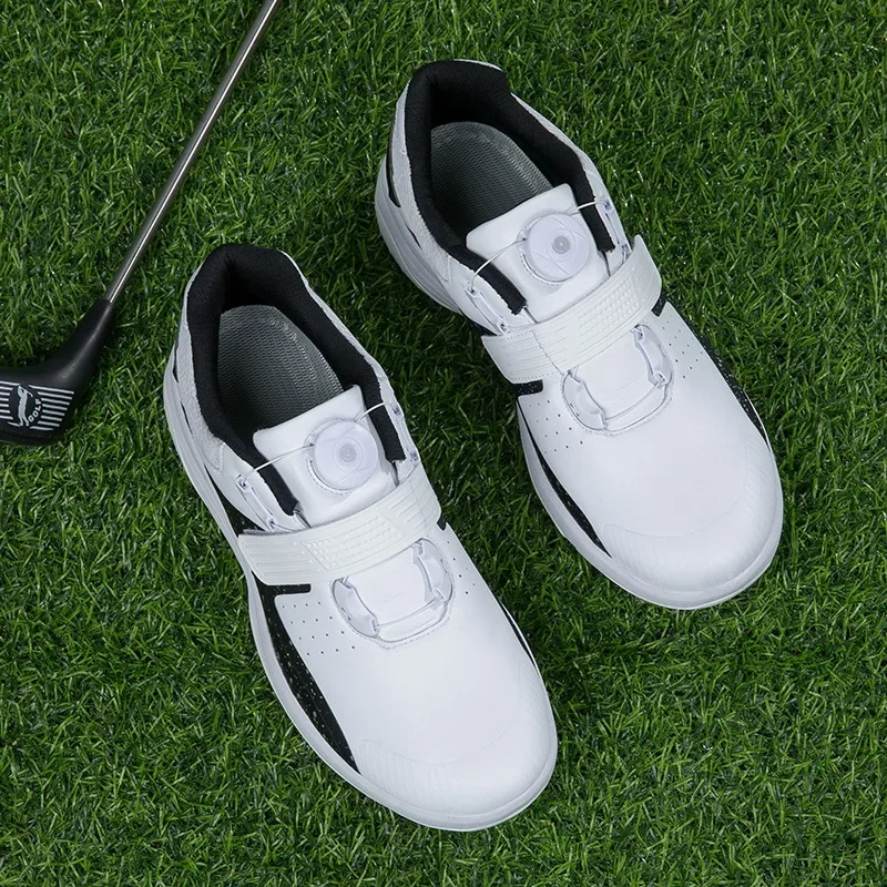 

Men New White Professional Spiked Waterproof Spikes Breathable Training Couple Golf Sneakers Non Slip Golfer Footwear Golf Shoes