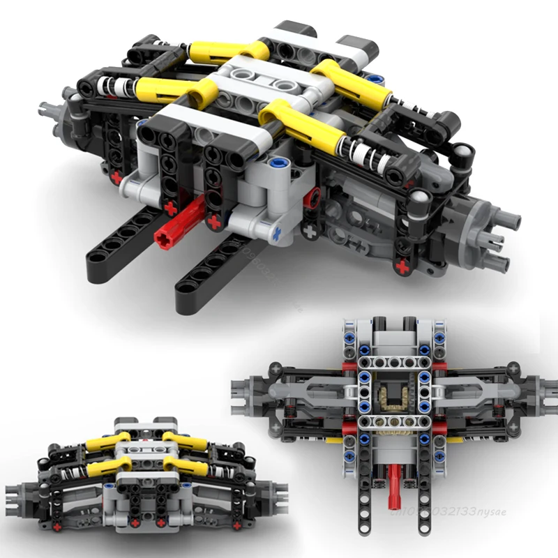 MOC Technical  Adjustable Suspension Width Steering and Differential Drive Building Blocks Cars Steering Chassis Diy Bricks Toys