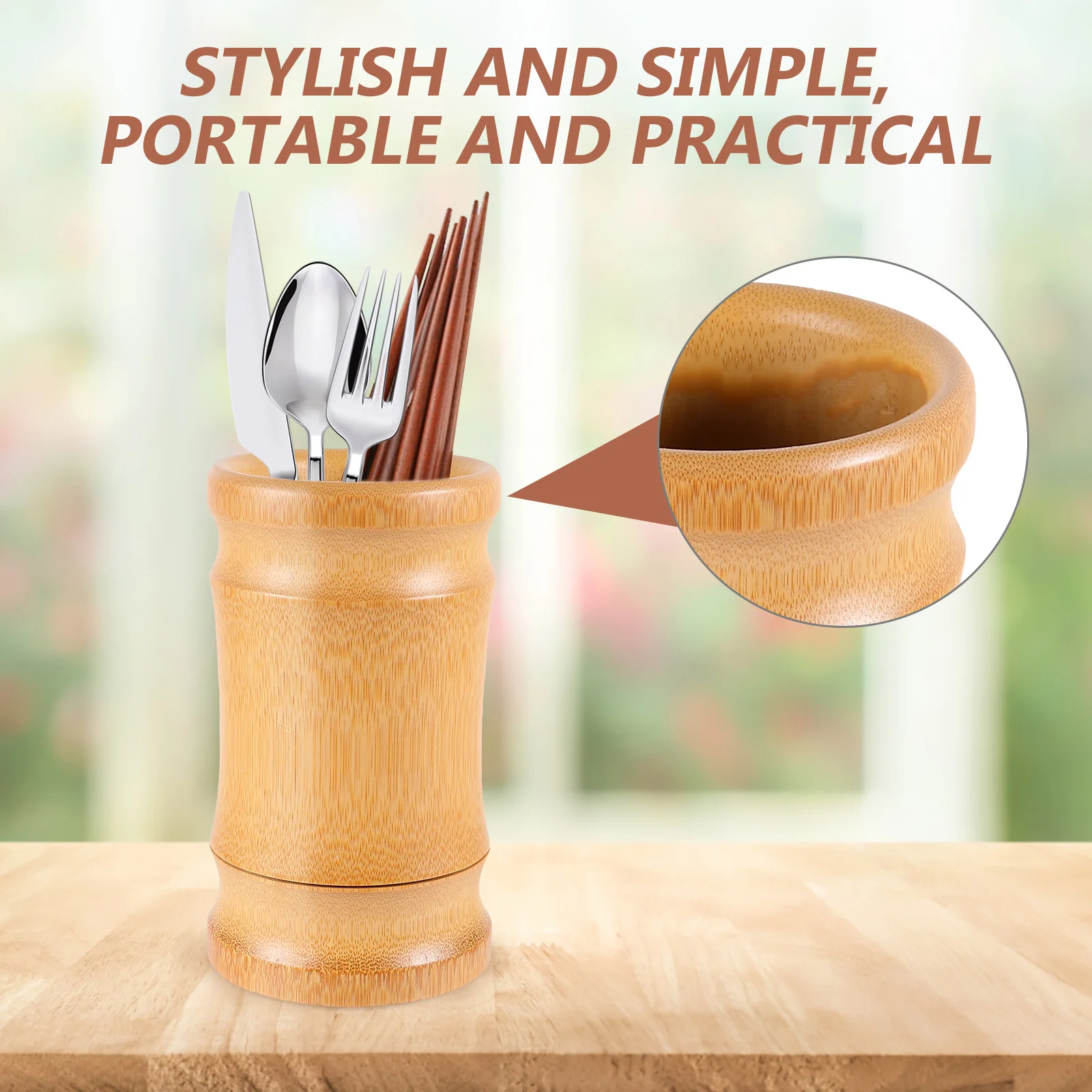 

1Pcs Bamboo Chopstick Storage Case Kitchen Utensil Holder Organizer for Spoons Cutters Flatware Container Counter Organizer