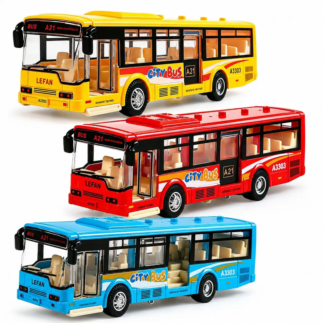 

Children's Simulated City Bus Toy Model Inertial Vehicle Sightseeing Bus Educational Pretend Play Toy with Light Sound Effect